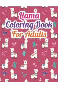 Llama Coloring Book For Adults