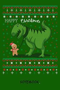 Happy Christmas: Dino love I Journal for writing I Composition Book I Squared paper / quad paper I with integrated page numbers l Narrow Ruled I Diary I 120 Pages I 