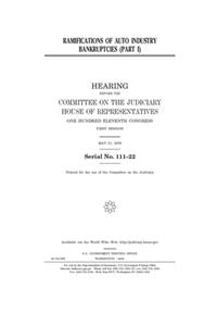 Ramifications of auto industry bankruptcies. Pt. I
