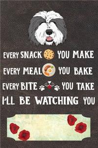 I'll Be Watching You Notebook Journal: 110 Blank Lined Papers - 6x9 Personalized Customized Old English Sheepdog Notebook Journal Gift For Old English Sheepdog Puppy Owners and Lovers