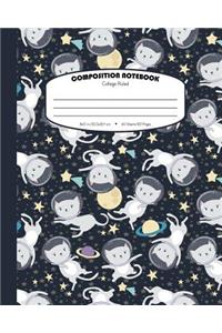 Composition Notebook College Ruled: School Exercise Book For Students - 120 Lined Pages - Starry Galaxy - Navy