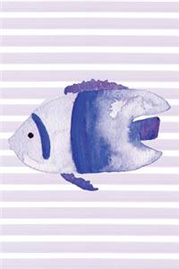 Ocean Fish Watercolor Stripe Journal