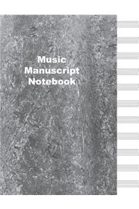 Music Manuscript Notebook: 12 Stave Blank Sheet Music Journal Book