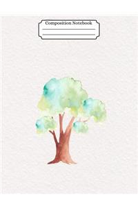 Composition Notebook Watercolor Tree Design Vol 3