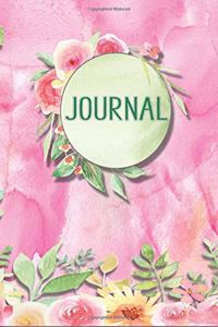 Journal: Pink and Green Floral Covered Blank Lined Notebook Journal for Women and Girls (6x9)