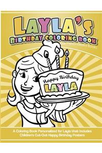 Layla's Birthday Coloring Book Kids Personalized Books