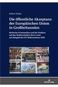 oeffentliche Akzeptanz der Europaeischen Union in Großbritannien