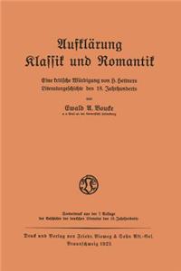 Aufklärung Klassik und Romantik