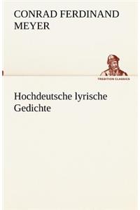 Hochdeutsche lyrische Gedichte
