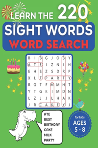 Learn the 220 Sight Words Word Search for Kids Ages 5-8