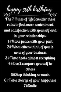 happy30th birthday The 7 Rules of Life