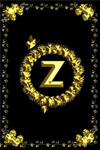Pretty Golden Initial Monogram Letter Z