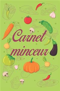 Carnet minceur: Carnet de bord suivi de régime alimentaire pour perdre du poids 90 jours, Thème potager légumes