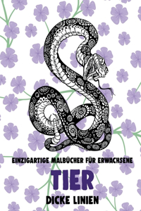 Einzigartige Malbücher für Erwachsene - Dicke Linien - Tier