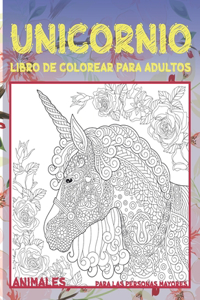 Libro de colorear para adultos - para las personas mayores - Animales - Unicornio