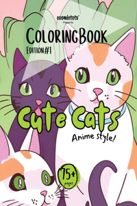 Cute Cats Coloring Book (Anime Style)