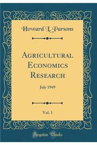 Agricultural Economics Research, Vol. 1