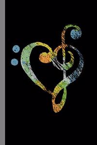 Rainbow Heart Bass Clef