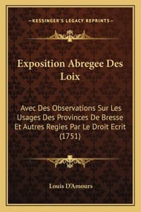 Exposition Abregee Des Loix