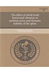 The Effect of Whole Body Horizontal Vibration in Position Sense and Dynamic Stability of the Spine