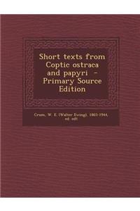 Short Texts from Coptic Ostraca and Papyri