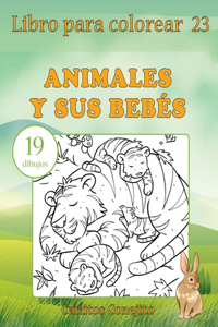 Libro para colorear Animales y sus Bebés