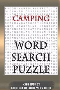 Camping WORD SEARCH PUZZLE +300 WORDS Medium To Extremely Hard