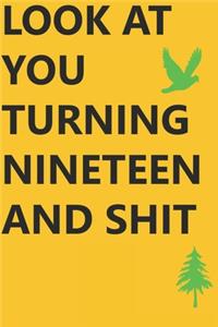Look at You Turning Nineteen and Shit Notebook Birthday Gift