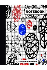 1/2 Inch Grid Paper Notebook