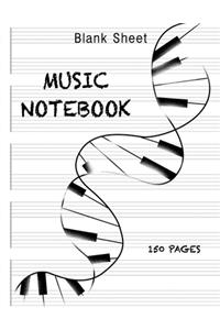 Blank Sheet Music Notebook Piano DNA