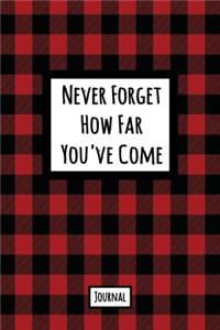 Never Forget How Far You've Come Journal