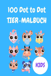 100 Dot to Dot Tier-Malbuch