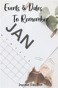 Events and Dates to Remember