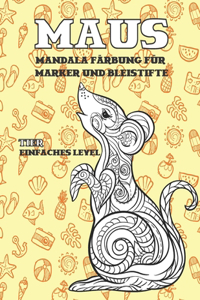 Mandala Färbung für Marker und Bleistifte - Einfaches Level - Tier - Maus