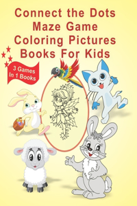 Connect The Dots Maze Game Coloring Pictures Books for Kids