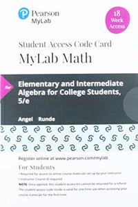 Mylab Math with Pearson Etext -- 18 Week Standalone Access Card -- For Elementary and Intermediate Algebra for College Students