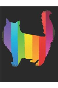 Cute Rainbow Cat Sketchbook with Blank Paper for Sketching, Drawing & Doodling