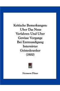 Kritische Bemerkungen