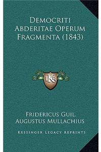 Democriti Abderitae Operum Fragmenta (1843)