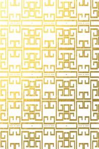 Gold Foil and White Geometric Pattern Notebook