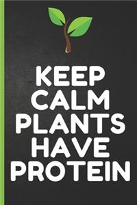 Blank Vegan Recipe Book to Write In - Keep Calm Plants Have Protein