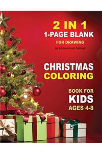 Christmas Coloring Book for Kids Ages 4-8 - 1-Page Blank for Drawing