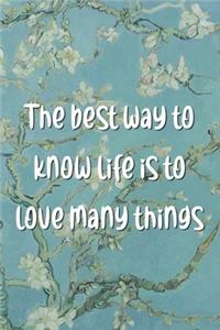 The best way to know life is to love many things