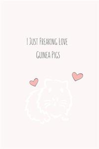 I Just Freaking Love Guinea Pigs: Foxes Gift for Woman Blank Lined Notebook Journal & Planner - 6 x 9 inches, College Ruled Lined,110 Pages