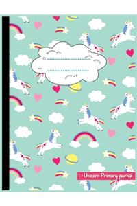 Unicorn Primary Journal: Grades K-2: Primary Composition Half Page Lined Paper with Drawing Space (8.5" x 11" Notebook), Learn To Write and Draw Journal (Journals for Kids)