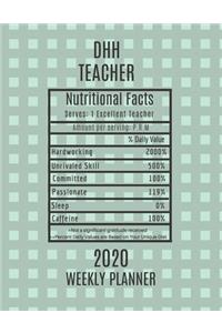 DHH Teacher Nutritional Facts Weekly Planner 2020