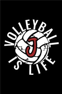 J Monogram Initial Volleyball Journal