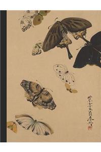 Shibata Zeshin - Butterflies - College Ruled Composition Book