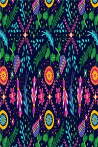 Vibrant Flowers Pattern Lined Journal