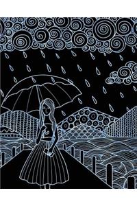Journal Notebook Watercolor Girl In The Rain 10